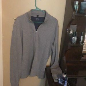 Hugo boss Gray and Blue zip up long sleeve.